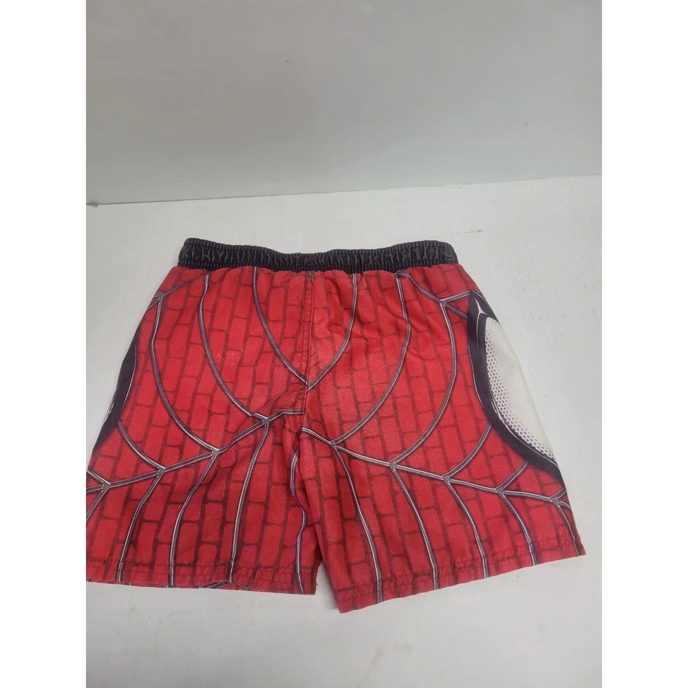 Marvel Spiderman Boys‎ Red Web Print Swim Trunks Board Shorts Size 4/5 2014